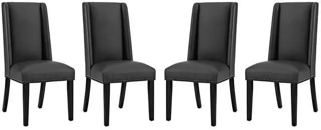Alt view image 5 of 8 - Baron Dining Chair Vinyl Set of 4 - Black