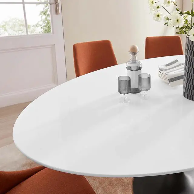 Alt view image 9 of 10 - Lippa 78" Oval Wood Dining Table