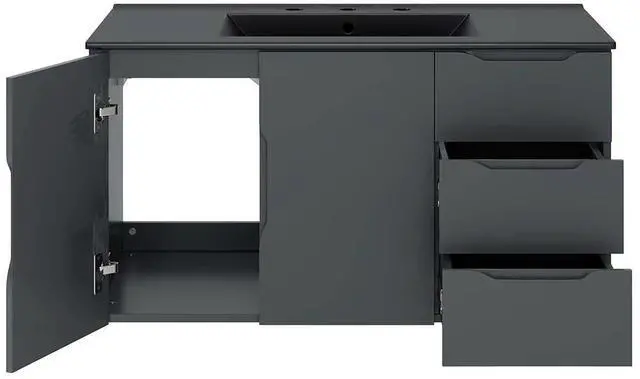 Alt view image 4 of 7 - Vitality 36" Bathroom Vanity Gray Black EEI-5783-GRY-BLK