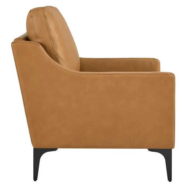 Alt view image 3 of 8 - Corland Leather Armchair-EEI-6022-BRN