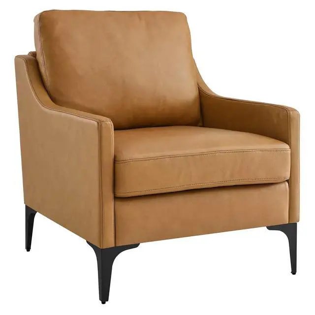 Alt view image 2 of 8 - Corland Leather Armchair-EEI-6022-BRN