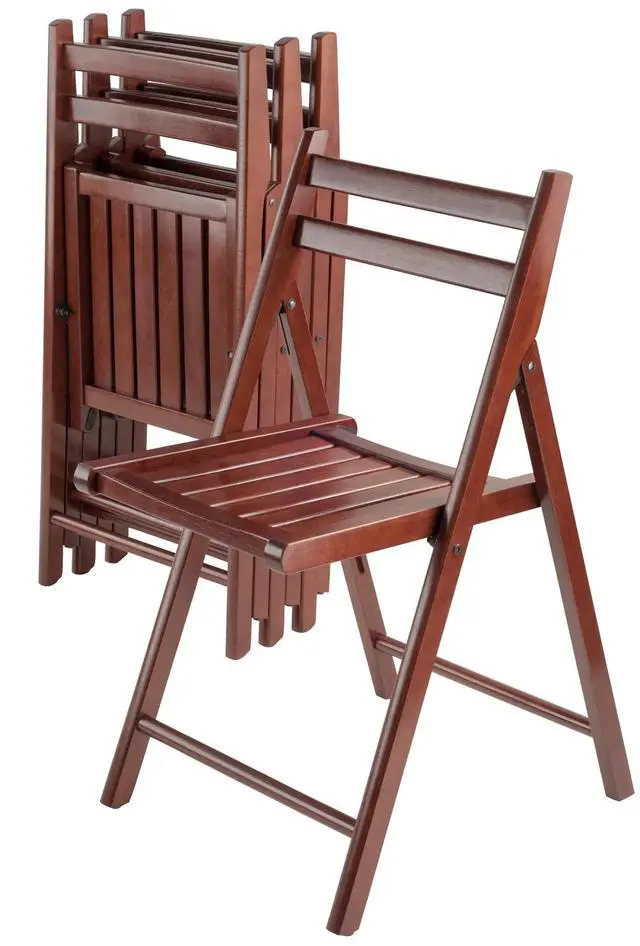 Alt view image 6 of 11 - Robin 4-Pc Folding Chair Set, Walnut