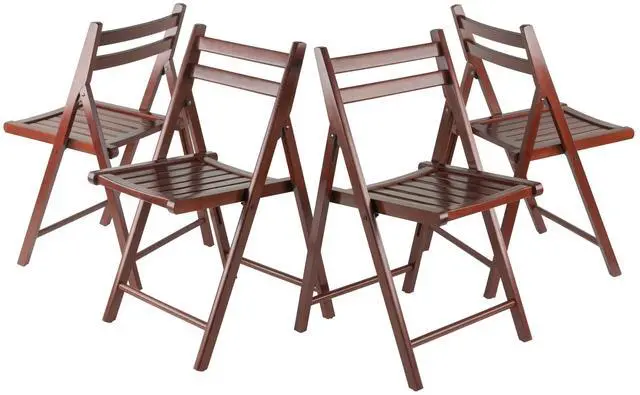 Alt view image 8 of 11 - Robin 4-Pc Folding Chair Set, Walnut