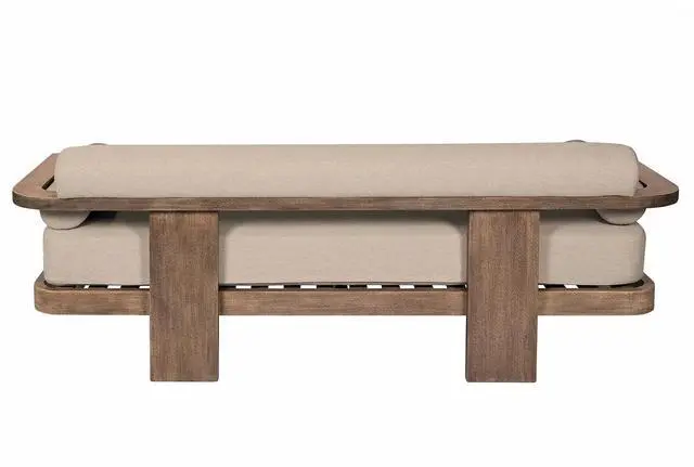 Alt view image 5 of 7 - Relic Outdoor Patio Sofa in Weathered Eucalyptus Wood with Taupe Olefin Cushions