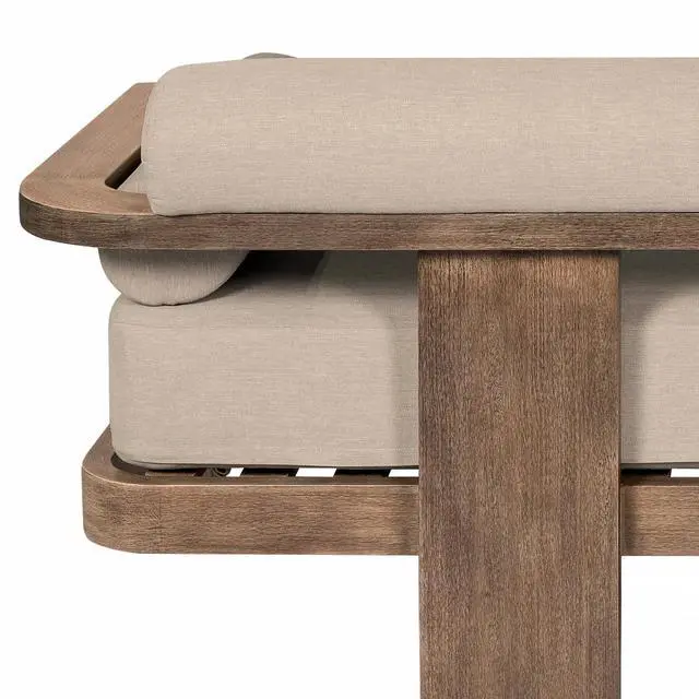 Alt view image 7 of 7 - Relic Outdoor Patio Sofa in Weathered Eucalyptus Wood with Taupe Olefin Cushions