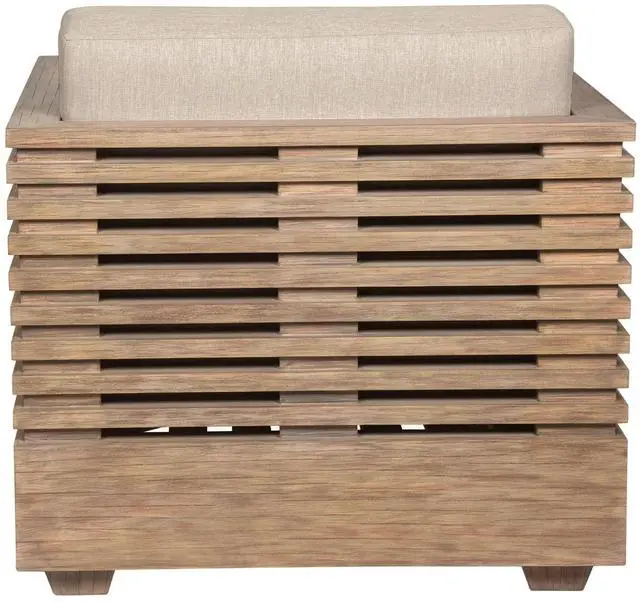Alt view image 6 of 7 - Vivid Outdoor Patio Chair in Light Eucalyptus Wood with Taupe Olefin Cushions