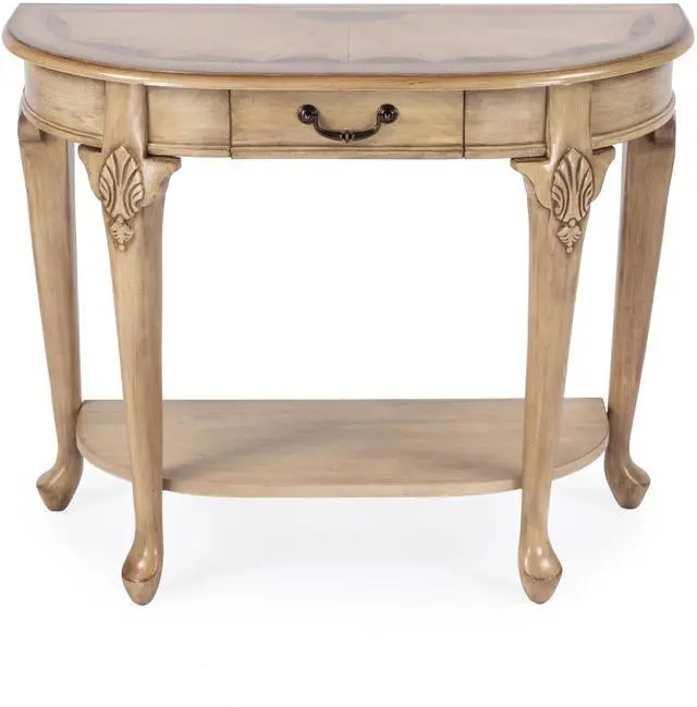 Main image of Kimball 36" Demilune Wood Console Table with Storage in Beige 0653424