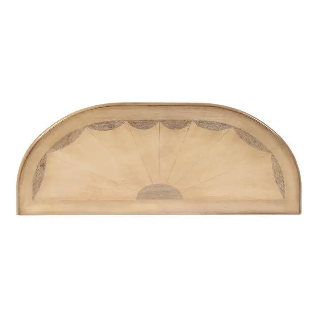 Alt view image 6 of 7 - Kimball 36" Demilune Wood Console Table with Storage in Beige 0653424