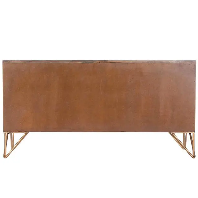 Alt view image 7 of 7 - Alda 47" Wood & Brass Metal Inlay 47.25" Tv Stand in Medium Brown 5478140