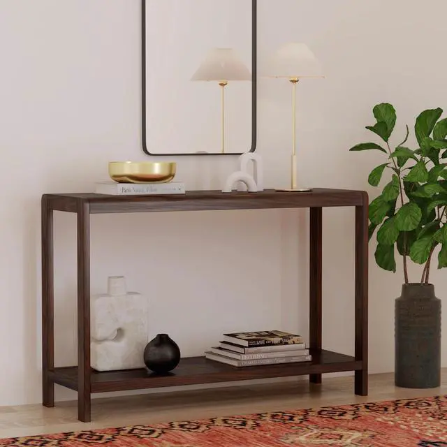 Alt view image 6 of 6 - Hanover 48" Walnut Console Table in Dark Brown 5680188