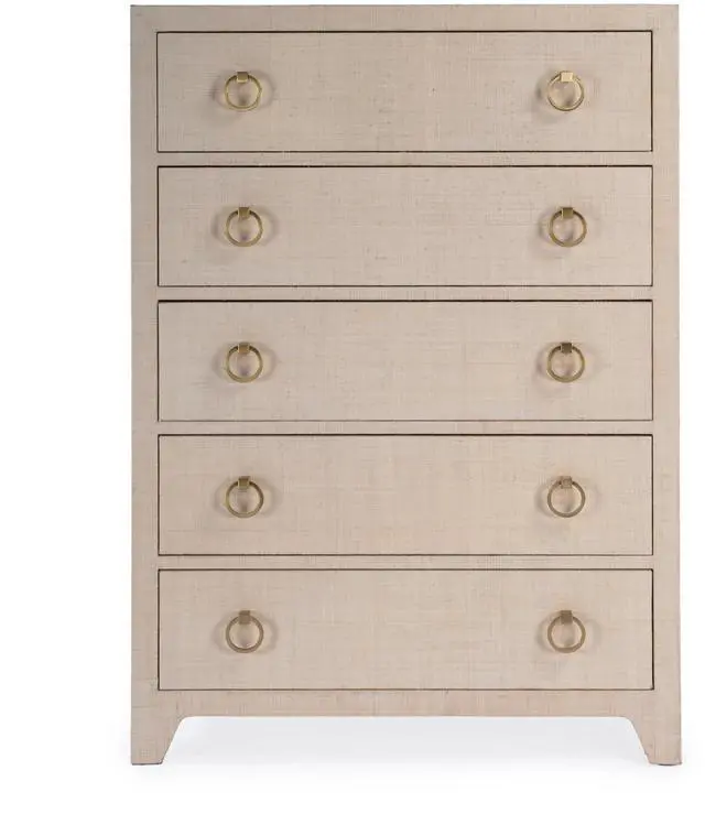 Alt view image 7 of 7 - Bar Harbor 5 Drawer Raffia Dresser in Natural 5707362