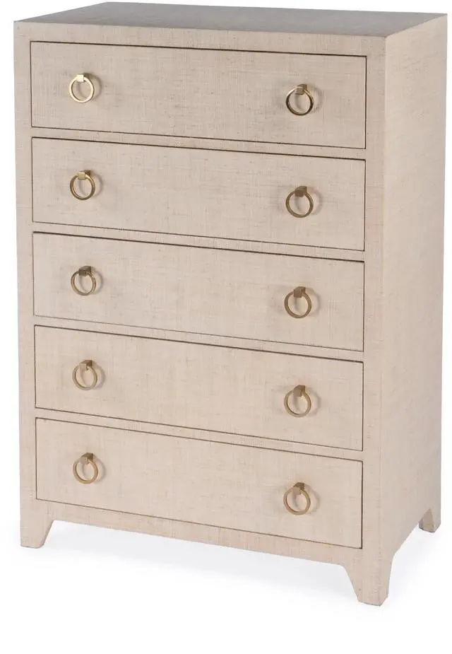 Main image of Bar Harbor 5 Drawer Raffia Dresser in Natural 5707362