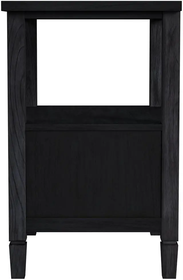 Alt view image 7 of 7 - Flagstaff 1-Drawer Cane Nightstand in Black 5727432