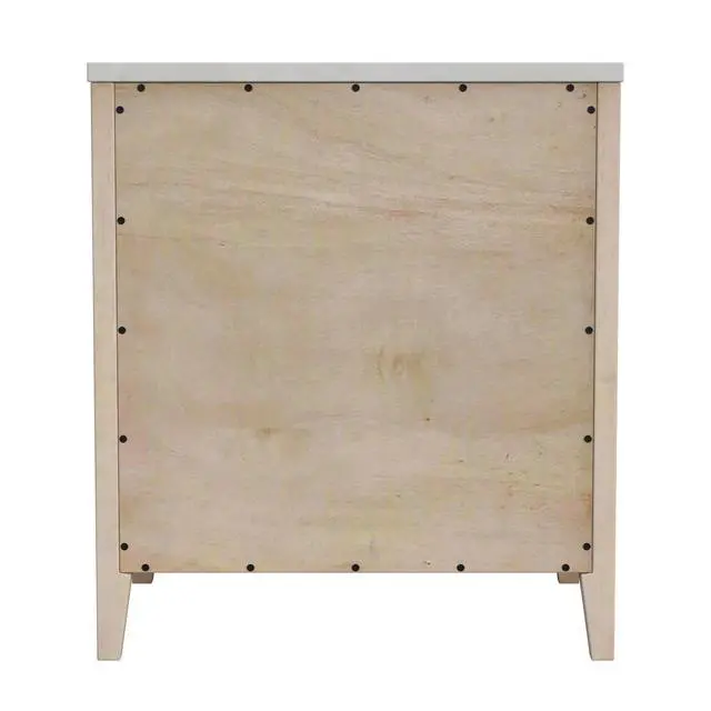 Alt view image 3 of 7 - Mayfair 2 Drawer Wood and Marble Nightstand in Light Brown 5752455