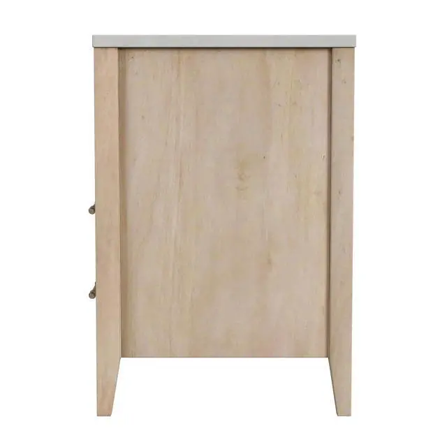 Alt view image 7 of 7 - Mayfair 2 Drawer Wood and Marble Nightstand in Light Brown 5752455