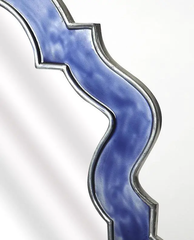 Alt view image 3 of 3 - Donia Wall Mirrored in Blue 4481291