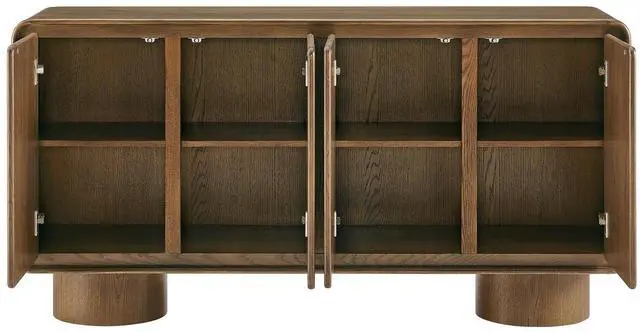 Alt view image 6 of 7 - Lumo 4-Door Curved Wood Accent Cabinet by Modway