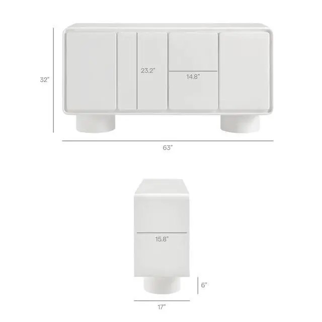 Alt view image 3 of 7 - Lumo 4-Door Curved Wood Accent Cabinet by Modway