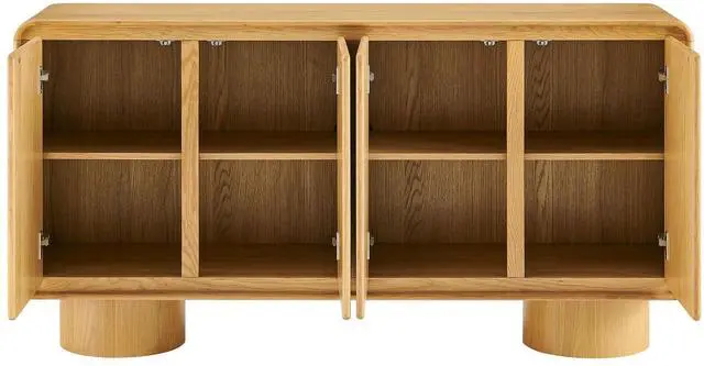 Alt view image 6 of 7 - Lumo 4-Door Curved Wood Accent Cabinet by Modway