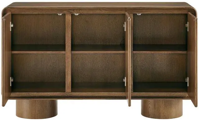 Alt view image 6 of 7 - Lumo 3-Door Curved Wood Accent Cabinet by Modway