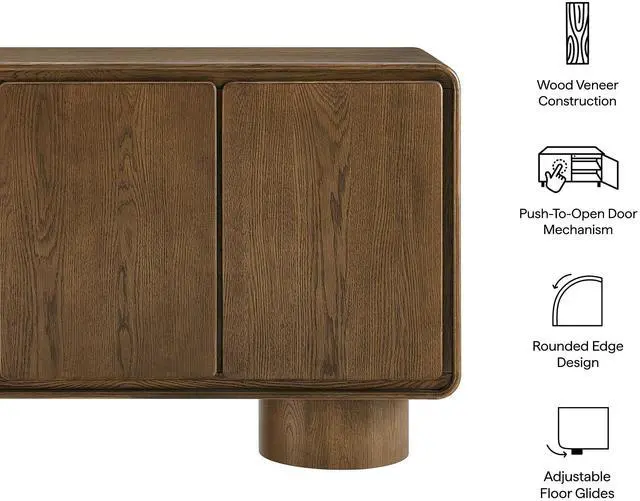 Alt view image 2 of 7 - Lumo 3-Door Curved Wood Accent Cabinet by Modway