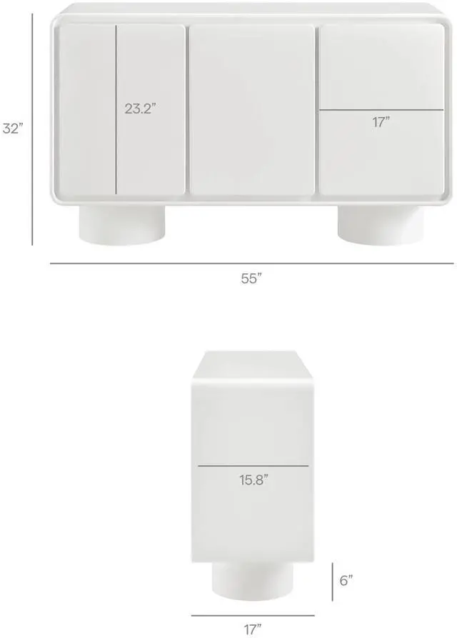 Alt view image 3 of 7 - Lumo 3-Door Curved Wood Accent Cabinet by Modway