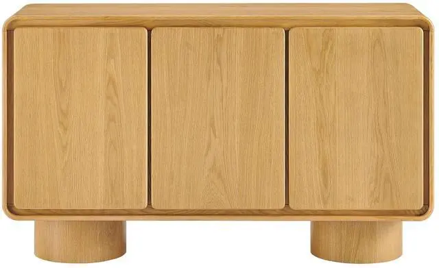 Alt view image 5 of 7 - Lumo 3-Door Curved Wood Accent Cabinet by Modway