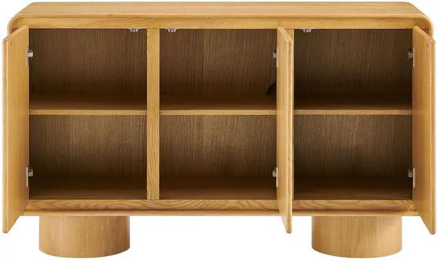 Alt view image 6 of 7 - Lumo 3-Door Curved Wood Accent Cabinet by Modway