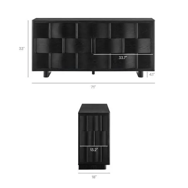 Alt view image 3 of 7 - Foundry 71" Woven Design Buffet Storage Cabinet by Modway