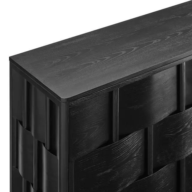 Alt view image 7 of 7 - Foundry 71" Woven Design Buffet Storage Cabinet by Modway