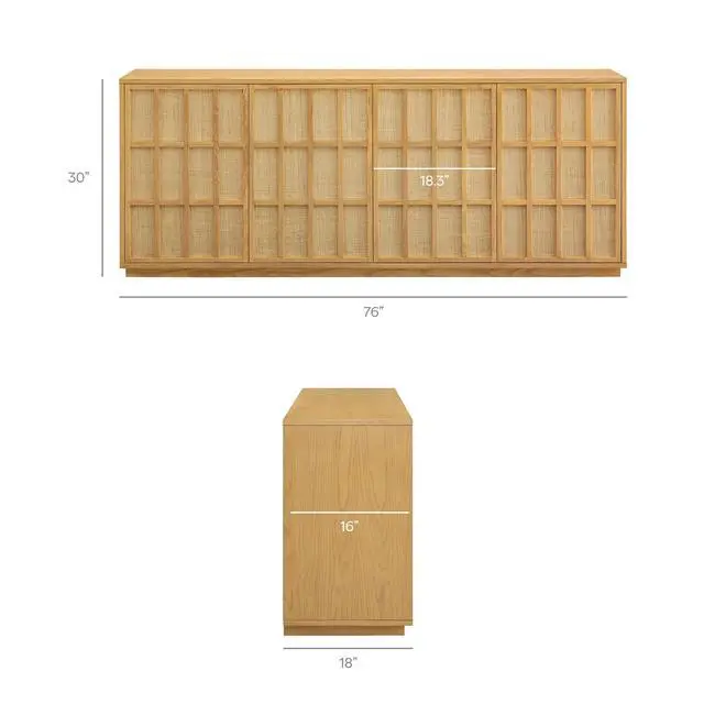 Alt view image 3 of 7 - Aiko 76 Inch Japandi Sideboard by Modway