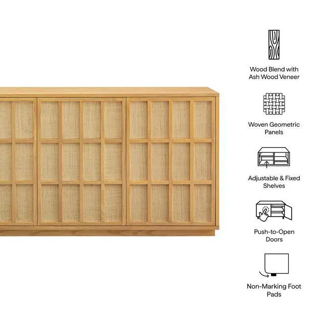Alt view image 2 of 7 - Aiko 76 Inch Japandi Sideboard by Modway