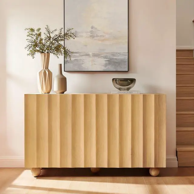 Alt view image 7 of 7 - Sorren 54 Inch Scalloped Wood 3-Door Sideboard by Modway