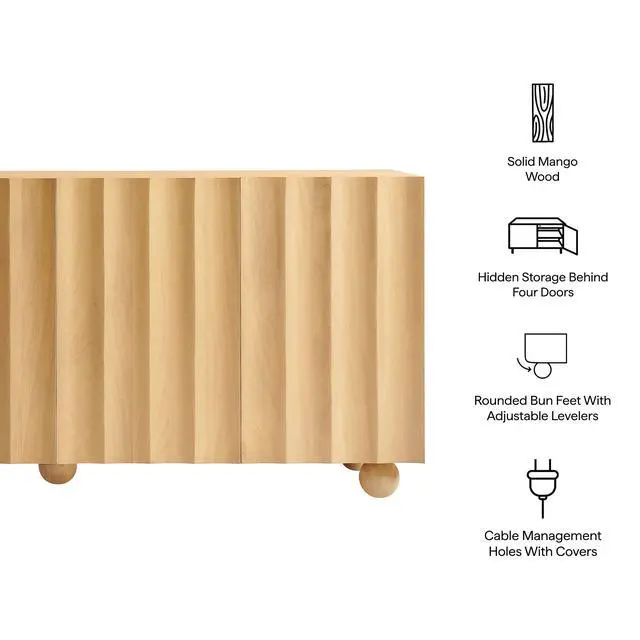 Alt view image 2 of 7 - Sorren 72 Inch Scalloped Wood 4-Door Sideboard by Modway