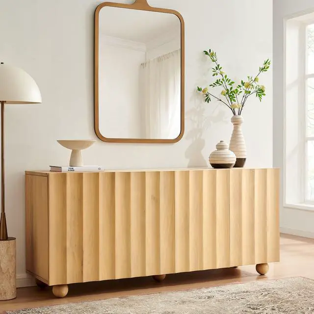 Alt view image 7 of 7 - Sorren 72 Inch Scalloped Wood 4-Door Sideboard by Modway