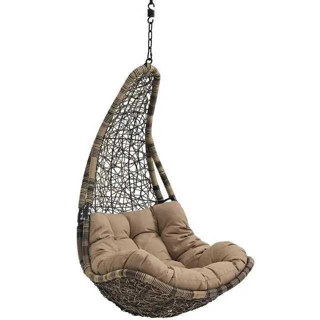 Alt view image 2 of 7 - Abate Outdoor Patio Swing Chair Without Stand Wicker Rattan