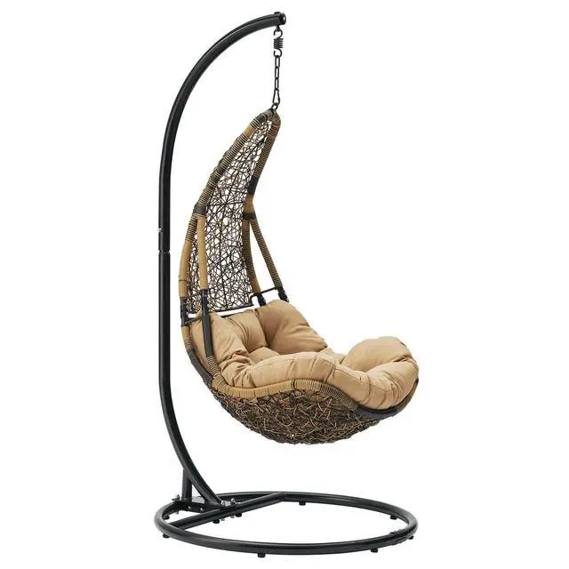 Alt view image 7 of 7 - Abate Outdoor Patio Swing Chair Without Stand Wicker Rattan