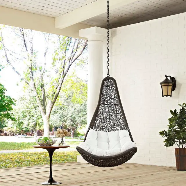 Alt view image 6 of 7 - Abate Outdoor Patio Swing Chair Without Stand Wicker Rattan