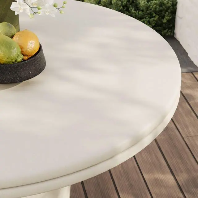 Alt view image 7 of 7 - Brion 48" Indoor - Outdoor Patio Concrete Round Dining Table