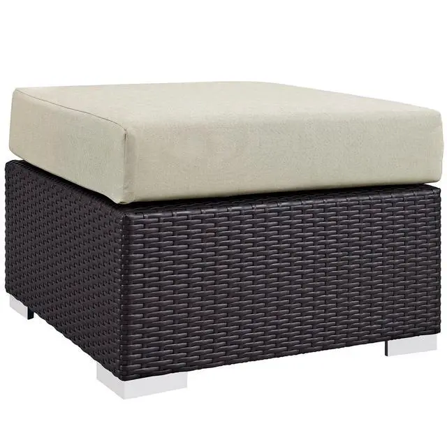 Alt view image 4 of 5 - Convene Outdoor Patio Fabric Square Ottoman by Modway