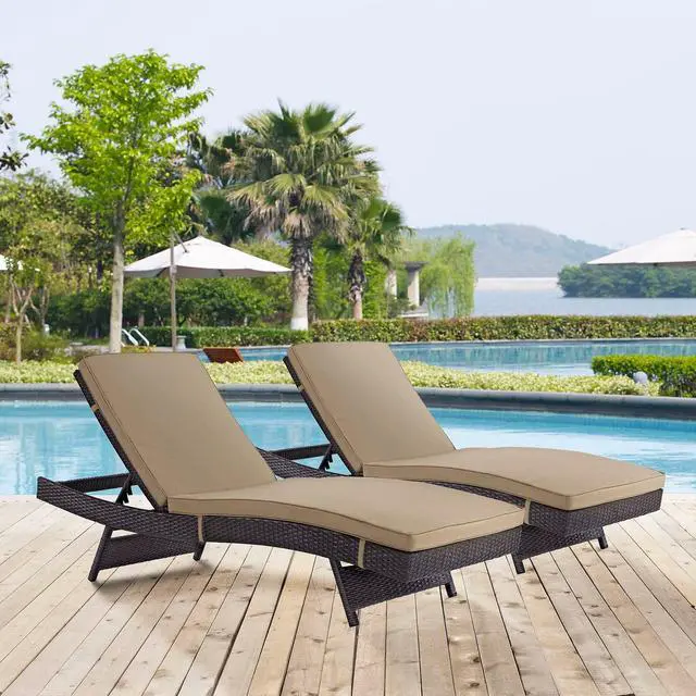 Alt view image 4 of 7 - Convene Chaise Outdoor Patio Set and Double Chaise