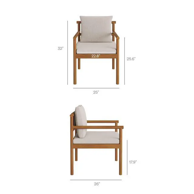 Alt view image 3 of 7 - Eleni 7 Piece Outdoor Patio Teak Wood Dining Set by Modway