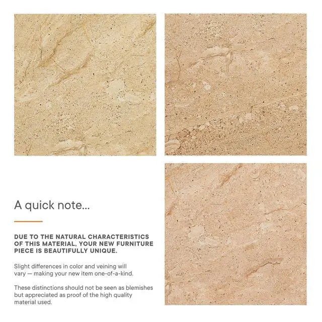 Alt view image 4 of 7 - Elowen Indoor - Outdoor Patio Textured Faux Travertine Coffee Table