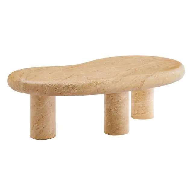 Alt view image 6 of 7 - Elowen Indoor - Outdoor Patio Textured Faux Travertine Coffee Table