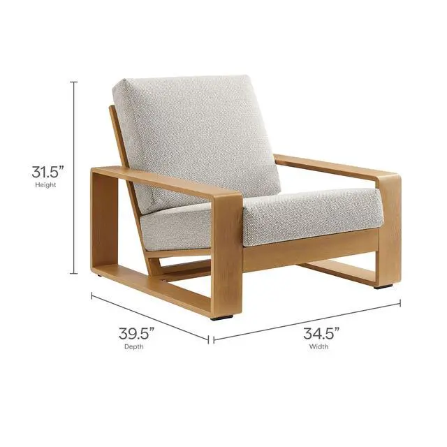 Alt view image 6 of 7 - Lirienne 4-Piece Outdoor Patio Aluminum Faux Wood Furniture Set