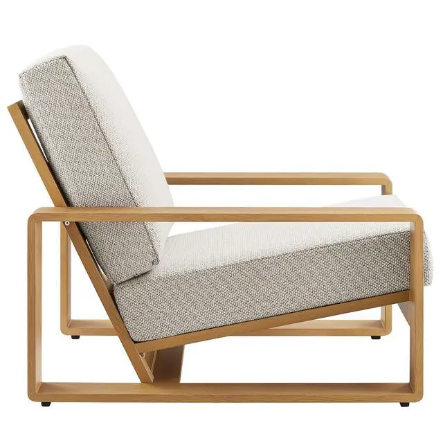 Alt view image 7 of 7 - Lirienne 4-Piece Outdoor Patio Aluminum Faux Wood Furniture Set