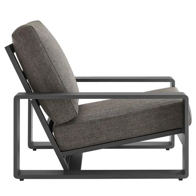 Alt view image 4 of 7 - Lirienne Outdoor Patio Aluminum Faux Wood Armchairs Set of 2