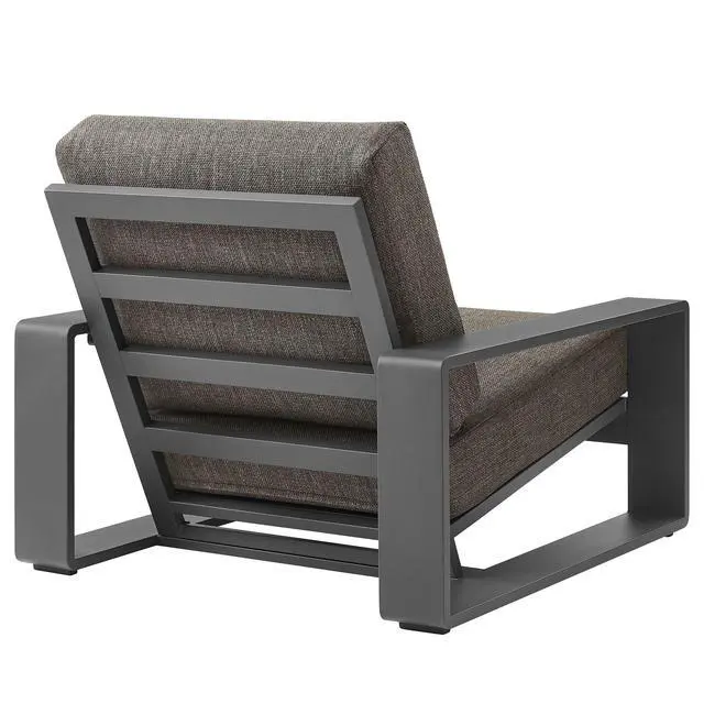 Alt view image 5 of 7 - Lirienne Outdoor Patio Aluminum Faux Wood Armchairs Set of 2