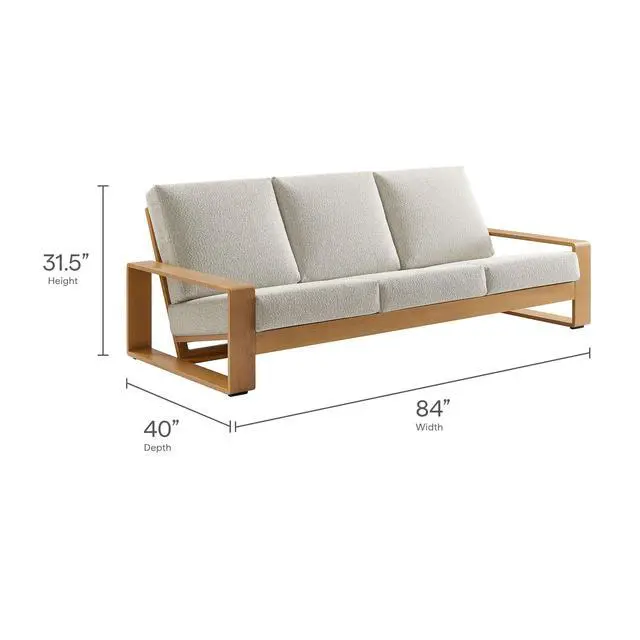 Alt view image 4 of 7 - Lirienne 4-Piece Outdoor Patio Aluminum Faux Wood Furniture Set