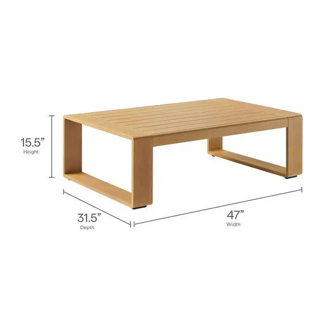 Alt view image 5 of 7 - Lirienne 4-Piece Outdoor Patio Aluminum Faux Wood Furniture Set